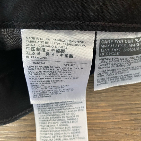 Levi's Jean Skirt 24 Black Denim Premium Frayed Western Rodeo Stampede Summer - Picture 9 of 15